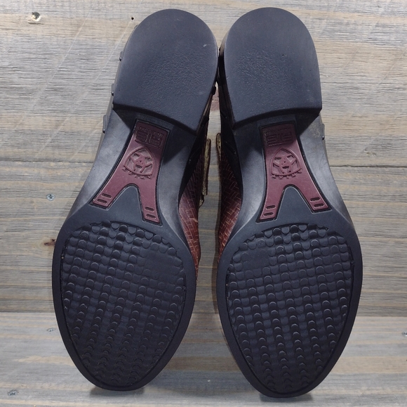 Ariat ATS Comfort Basket Weave Leather Clogs Mules Womens Size 8 - Picture 8 of 10